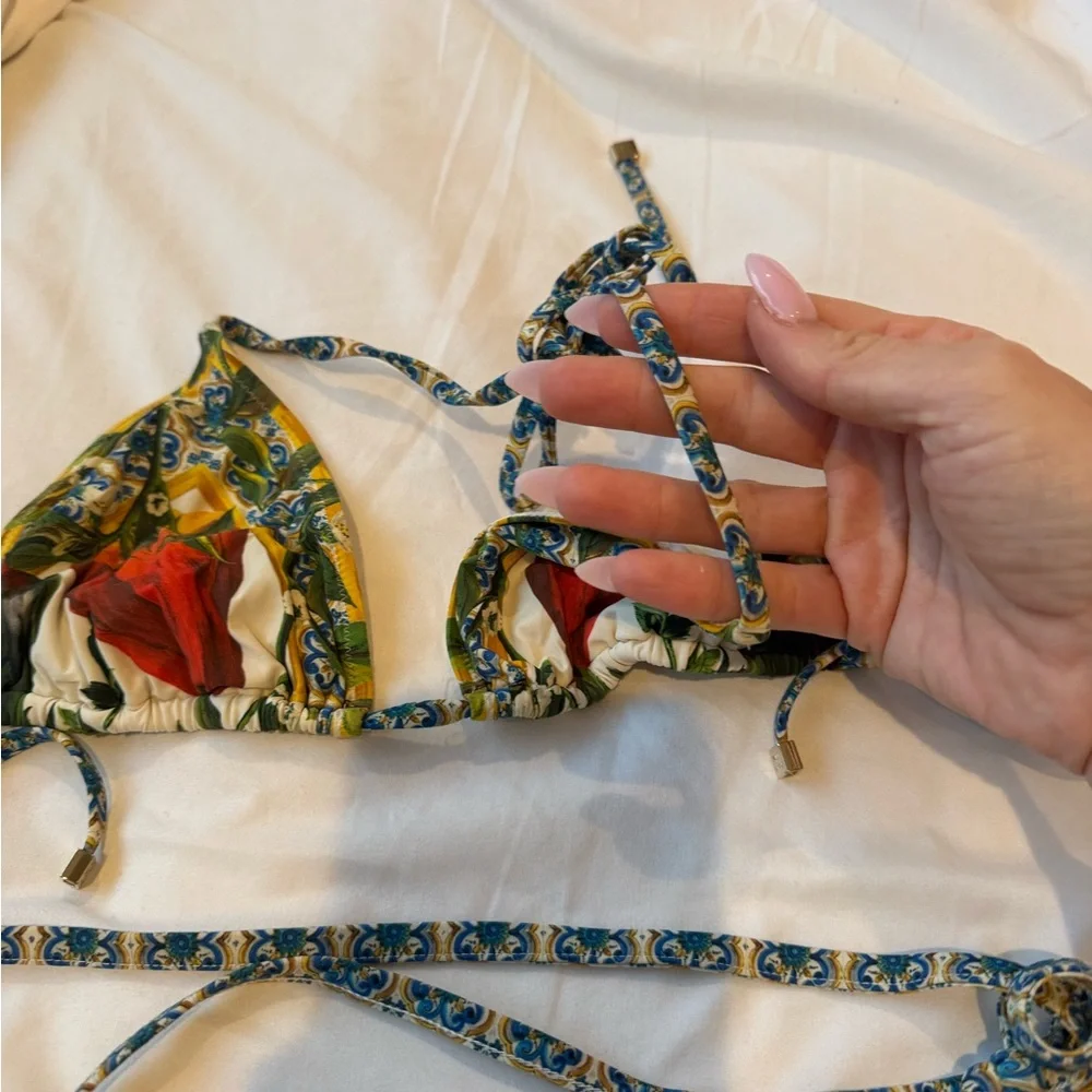 Dolce & Gabbana vintage vegetable print Bikini with yellow,Red and Green Accents - Picture 3 of 4